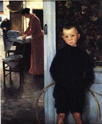 Paul Mathey Woman and Child in an Interior